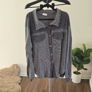 3x Gray Button-Up Cardigan- Super Soft Material